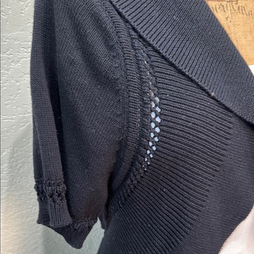 Audrey & Grace Black Women's XL Open Front Knitted Sweater Cardigan - Picture 2 of 10